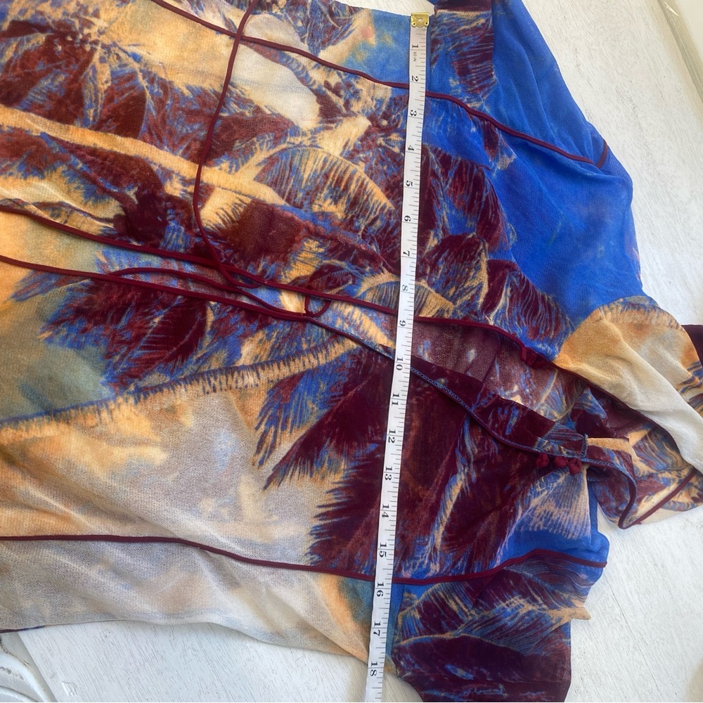 🌴 Jean Paul Gaultier Vintage‎ Soleil Palm Tree Mesh Cardigan with Hood L Brat - Picture 15 of 16